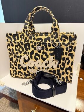 Coach Leopard Print Cargo Tote CP770 Large Canvas Carryall NWOT